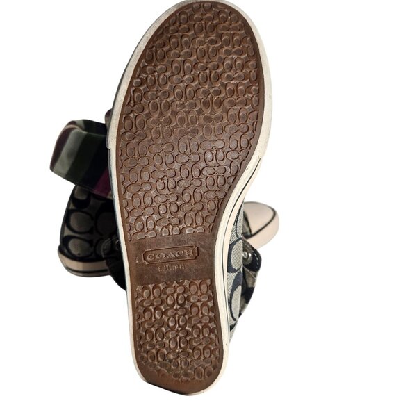 Coach Women’s Bonney High-Top Sneaker Canvas Beige Black 7 Retro Y2K - Picture 7 of 11